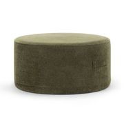 Halle Medium Round Ottoman Pouf | Wattle Green gallery detail image