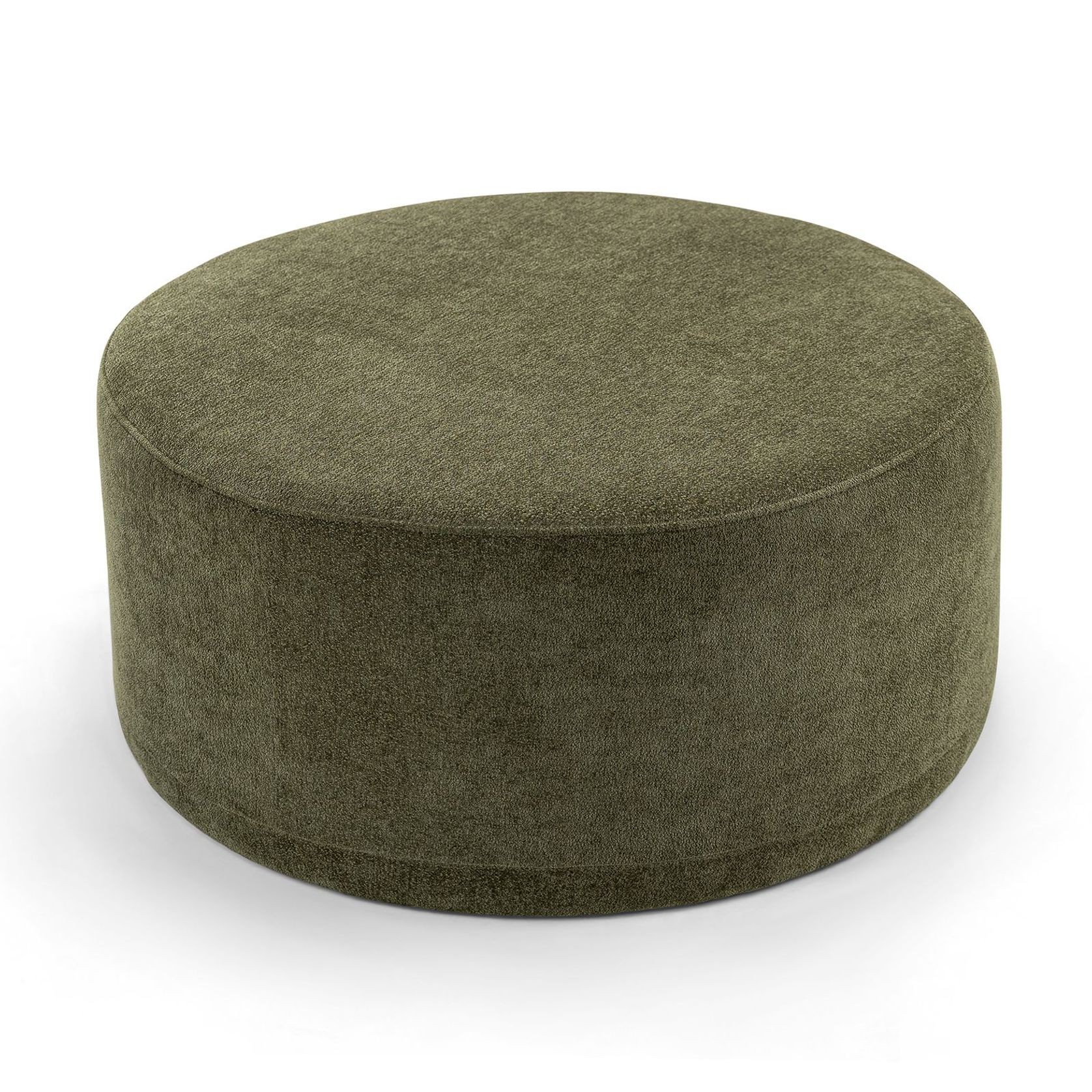 Halle Medium Round Ottoman Pouf | Wattle Green gallery detail image