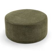 Halle Medium Round Ottoman Pouf | Wattle Green gallery detail image