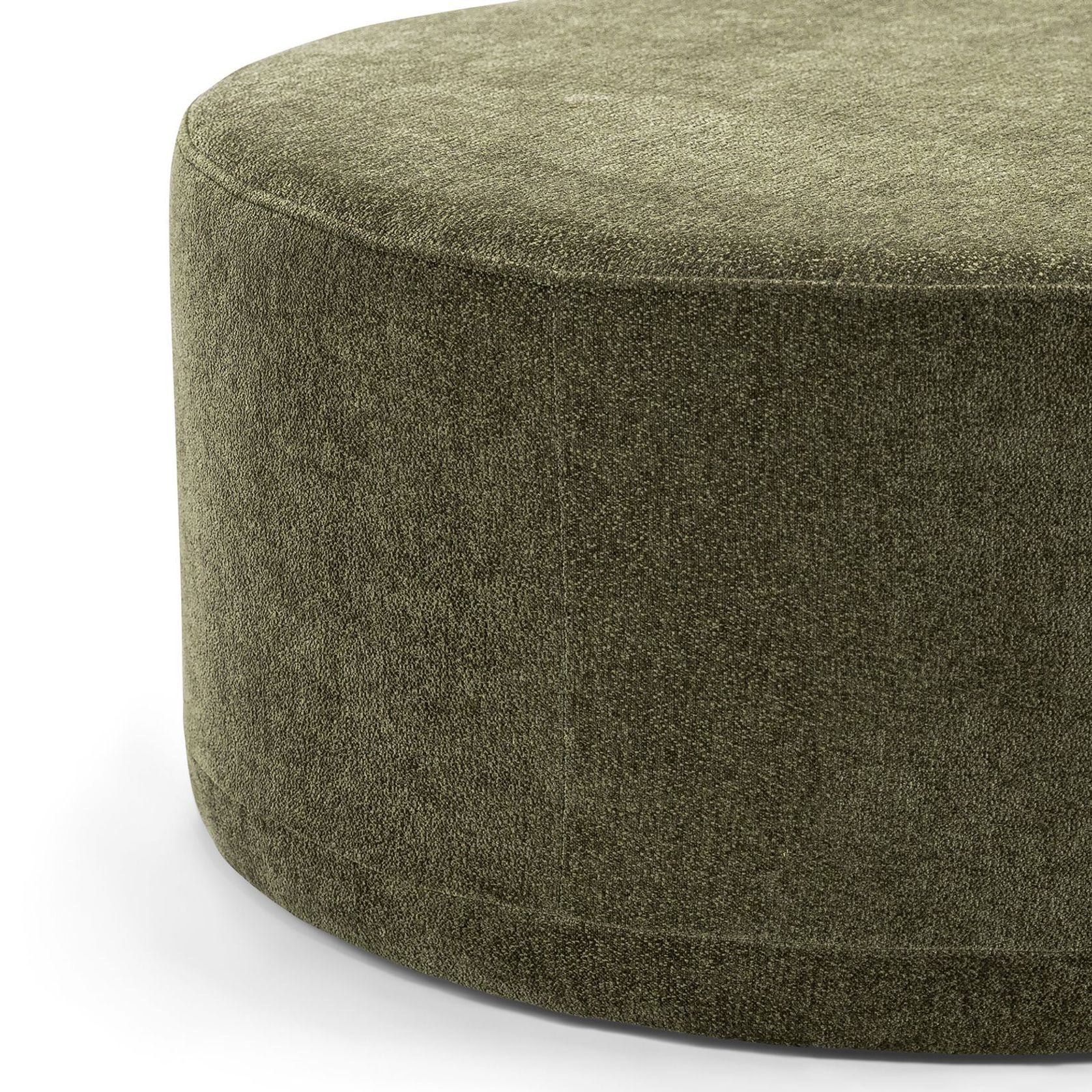 Halle Medium Round Ottoman Pouf | Wattle Green gallery detail image