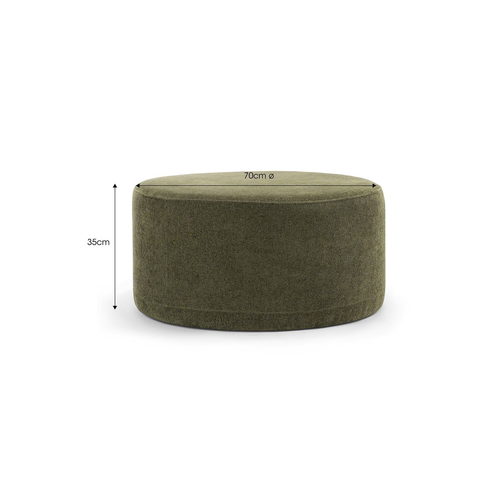Halle Medium Round Ottoman Pouf | Wattle Green gallery detail image