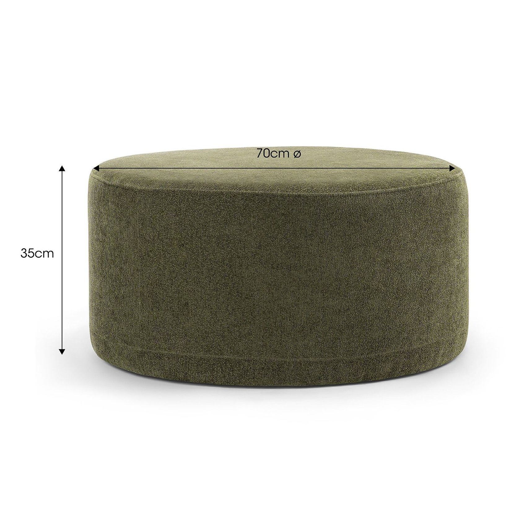 Halle Medium Round Ottoman Pouf | Wattle Green gallery detail image
