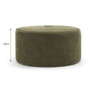 Halle Medium Round Ottoman Pouf | Wattle Green gallery detail image