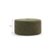 Halle Medium Round Ottoman Pouf | Wattle Green gallery detail image