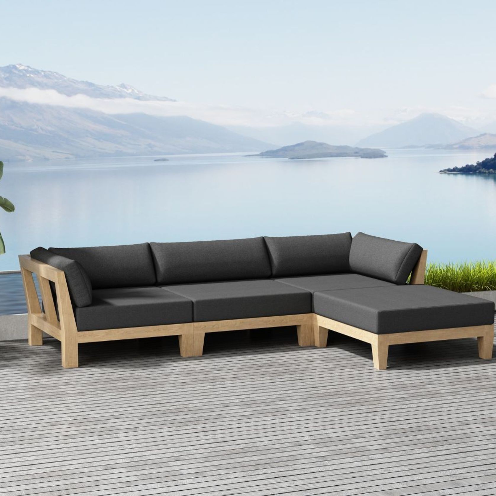Newport Teak Outdoor Ottoman gallery detail image