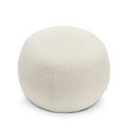 Venus Round Ottoman | Cream Bouclé gallery detail image