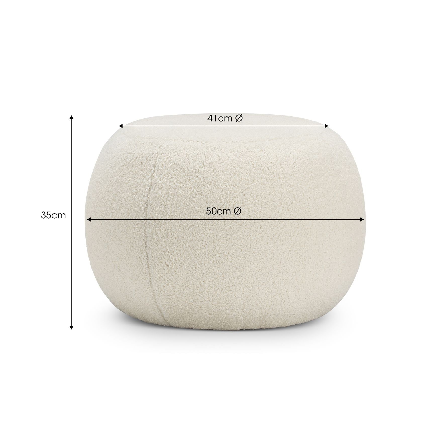 Venus Round Ottoman | Cream Bouclé gallery detail image