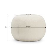 Venus Round Ottoman | Cream Bouclé gallery detail image