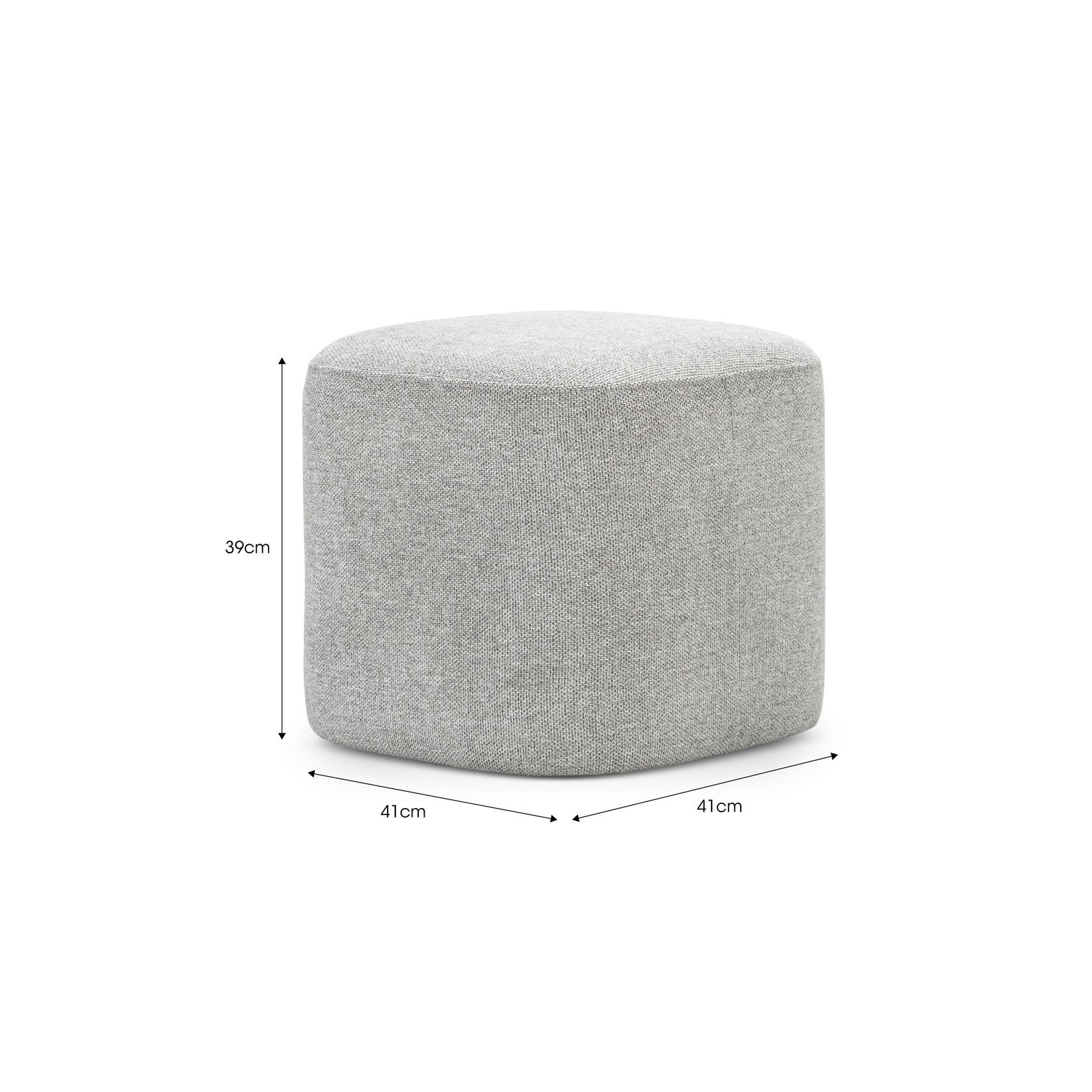 Podd Square Ottoman Stool | Hail Grey gallery detail image