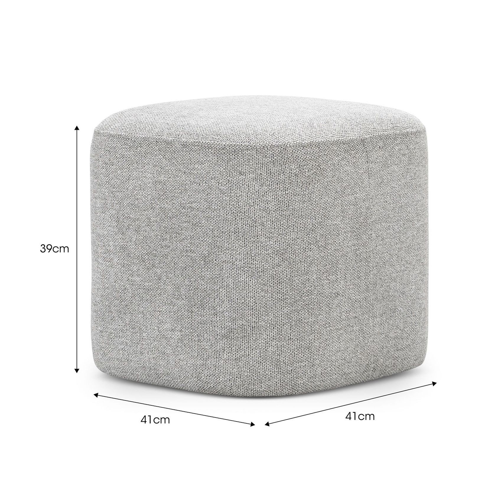 Podd Square Ottoman Stool | Hail Grey gallery detail image