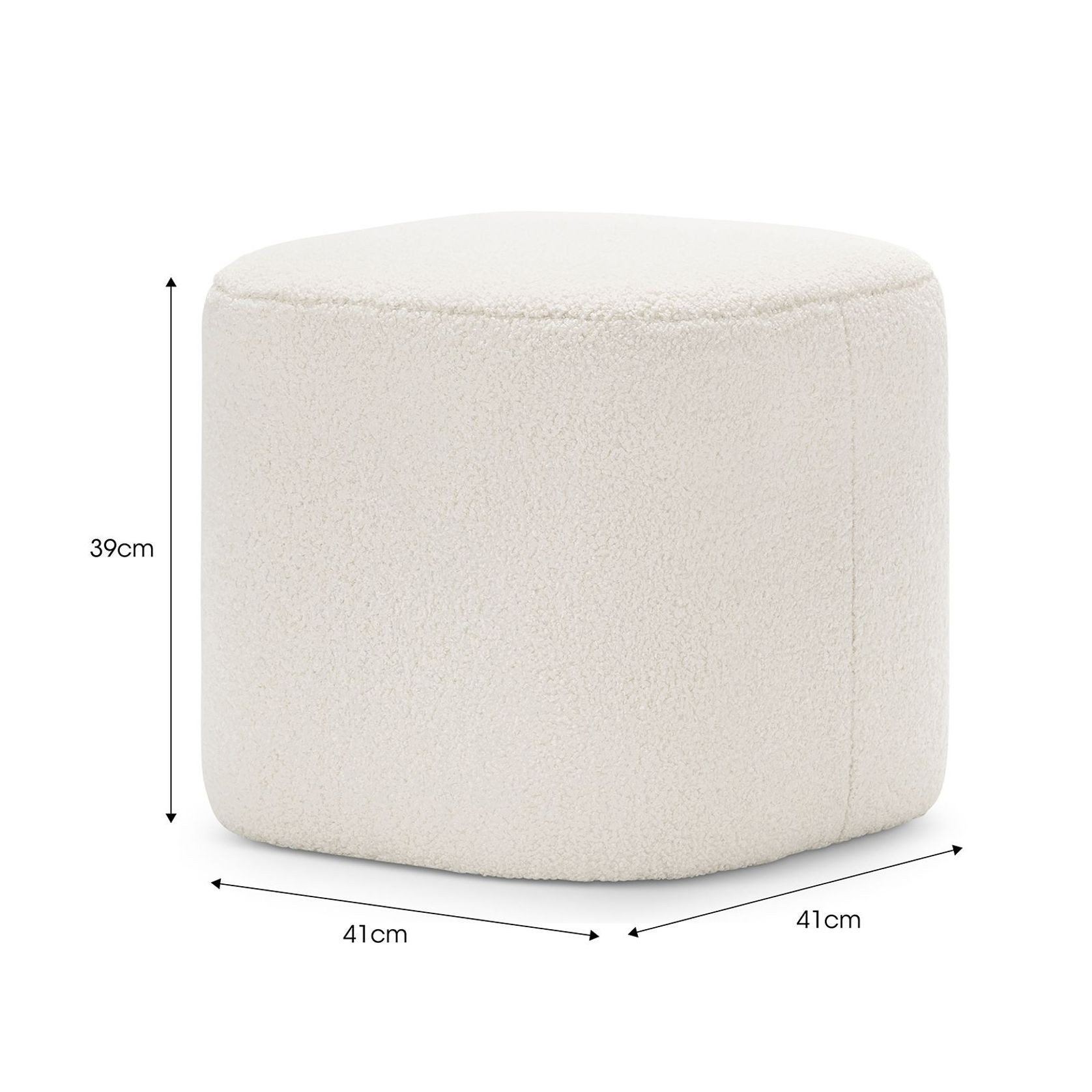 Podd Square Ottoman Stool | Cream Bouclé gallery detail image