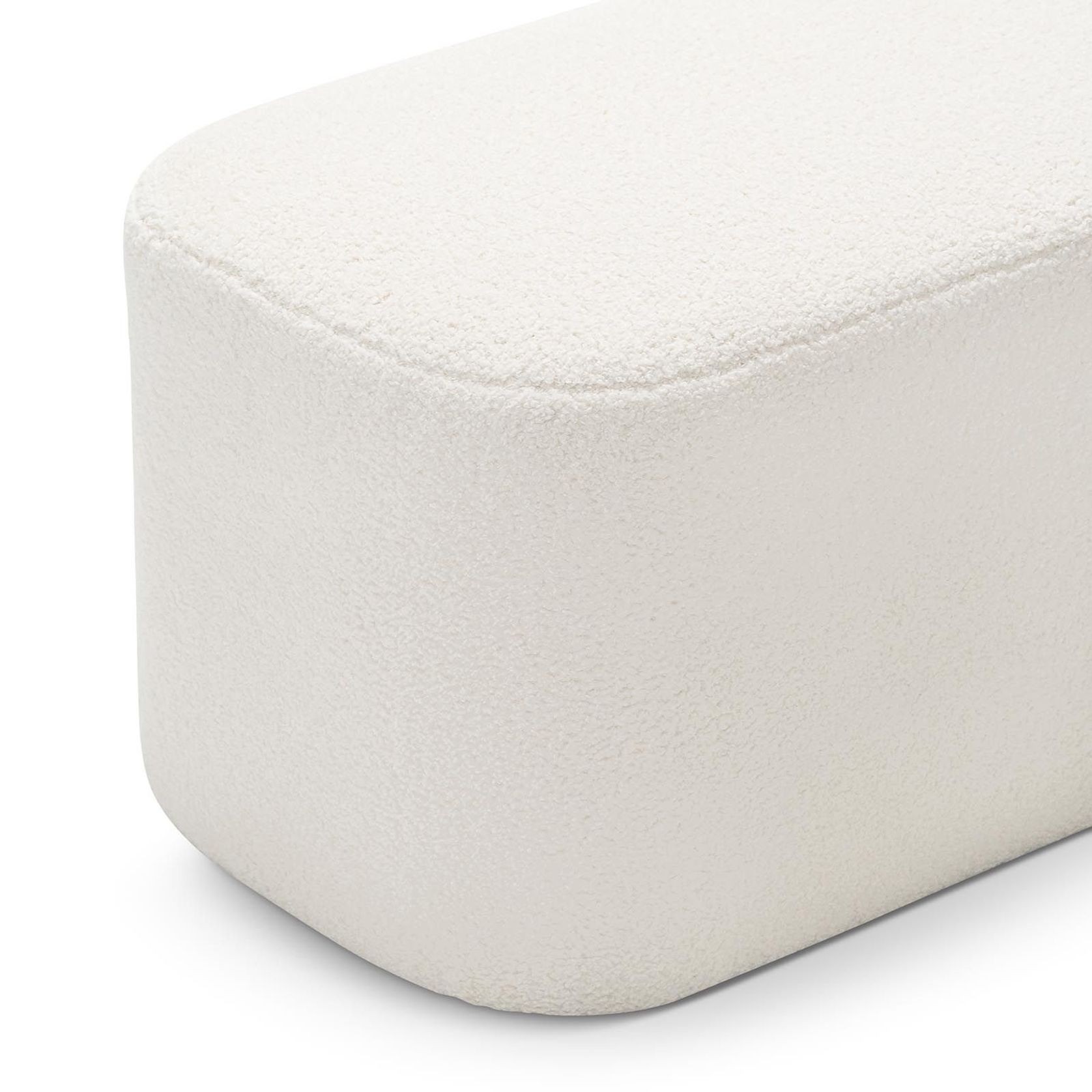 Podd Rectangle Ottoman Bench Stool | Cream Bouclé gallery detail image