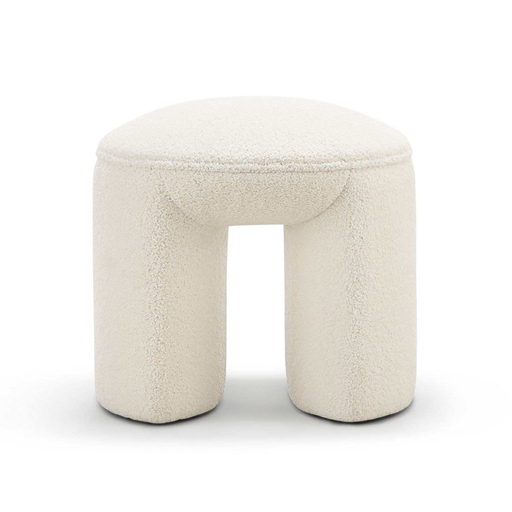 Remi Round Ottoman Stool | Teddy Cream gallery detail image