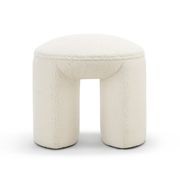 Remi Round Ottoman Stool | Teddy Cream gallery detail image