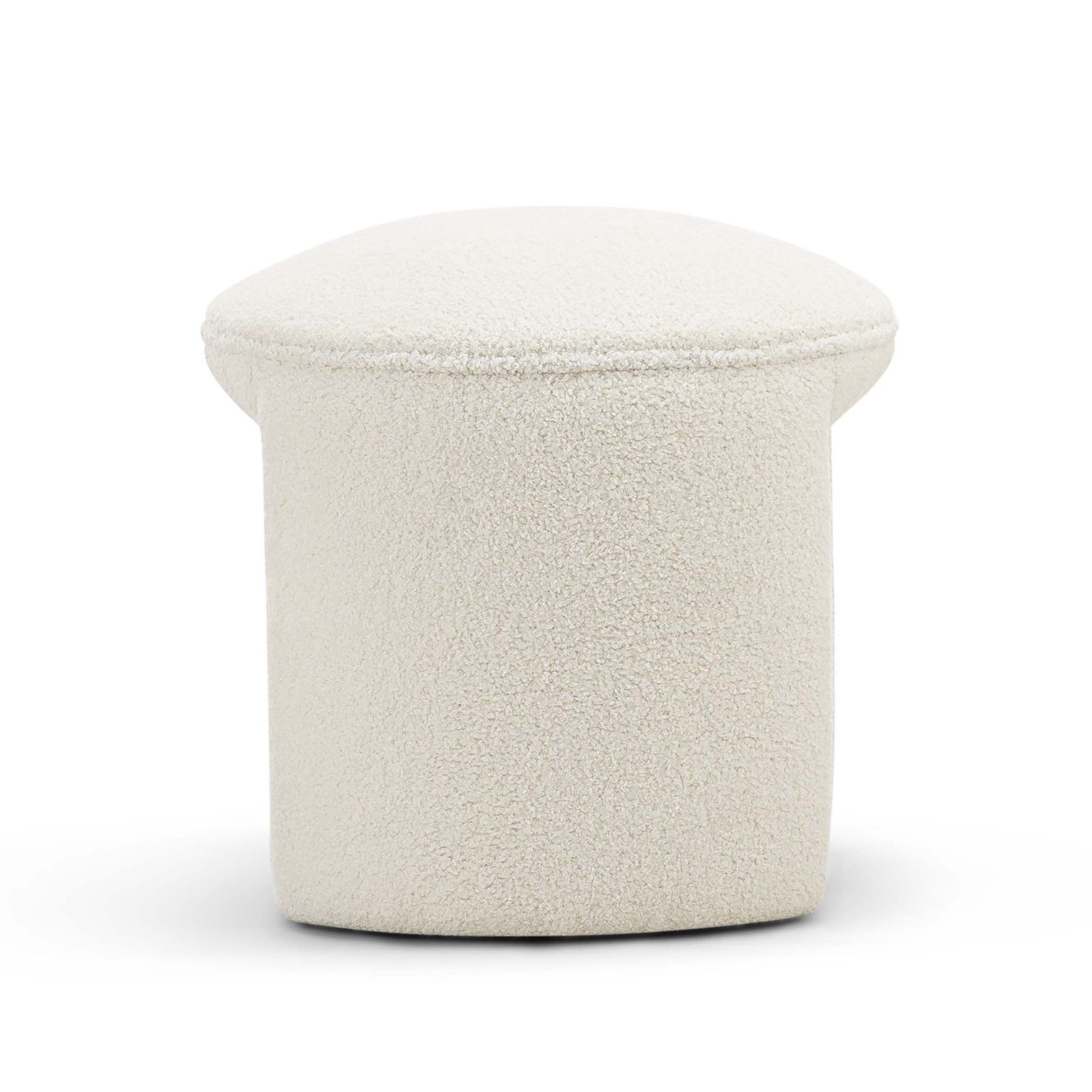 Remi Round Ottoman Stool | Teddy Cream gallery detail image