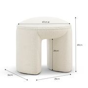 Remi Round Ottoman Stool | Teddy Cream gallery detail image