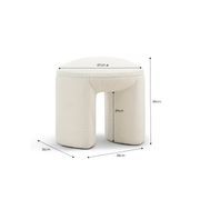 Remi Round Ottoman Stool | Teddy Cream gallery detail image