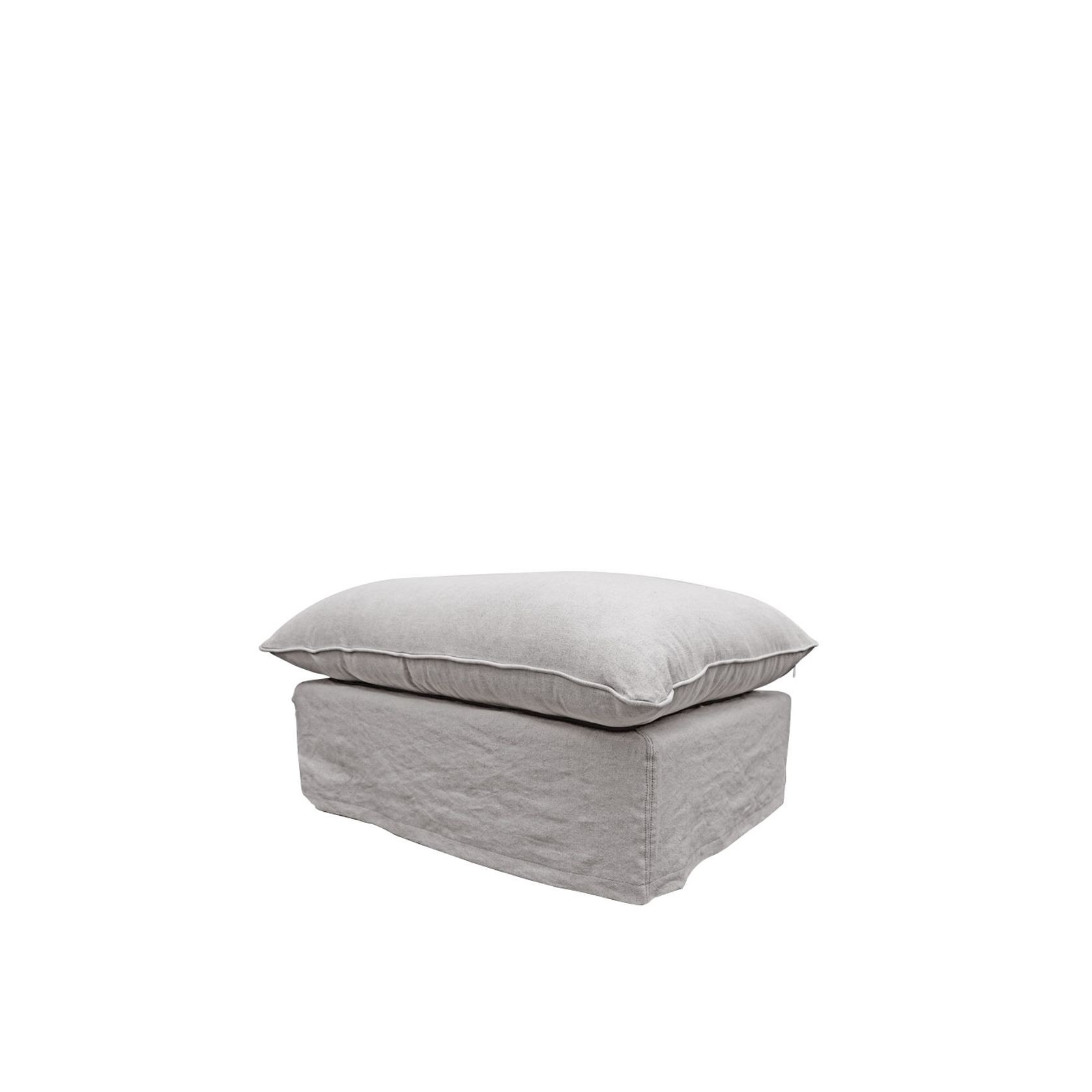 Lotus Slipcover Ottoman - Cement gallery detail image