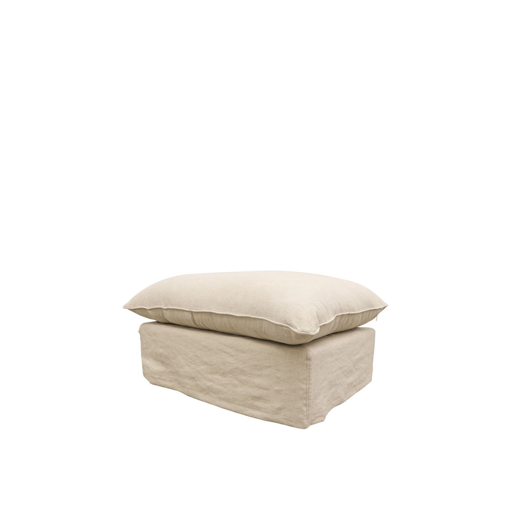 Lotus Slipcover Ottoman - Oatmeal gallery detail image