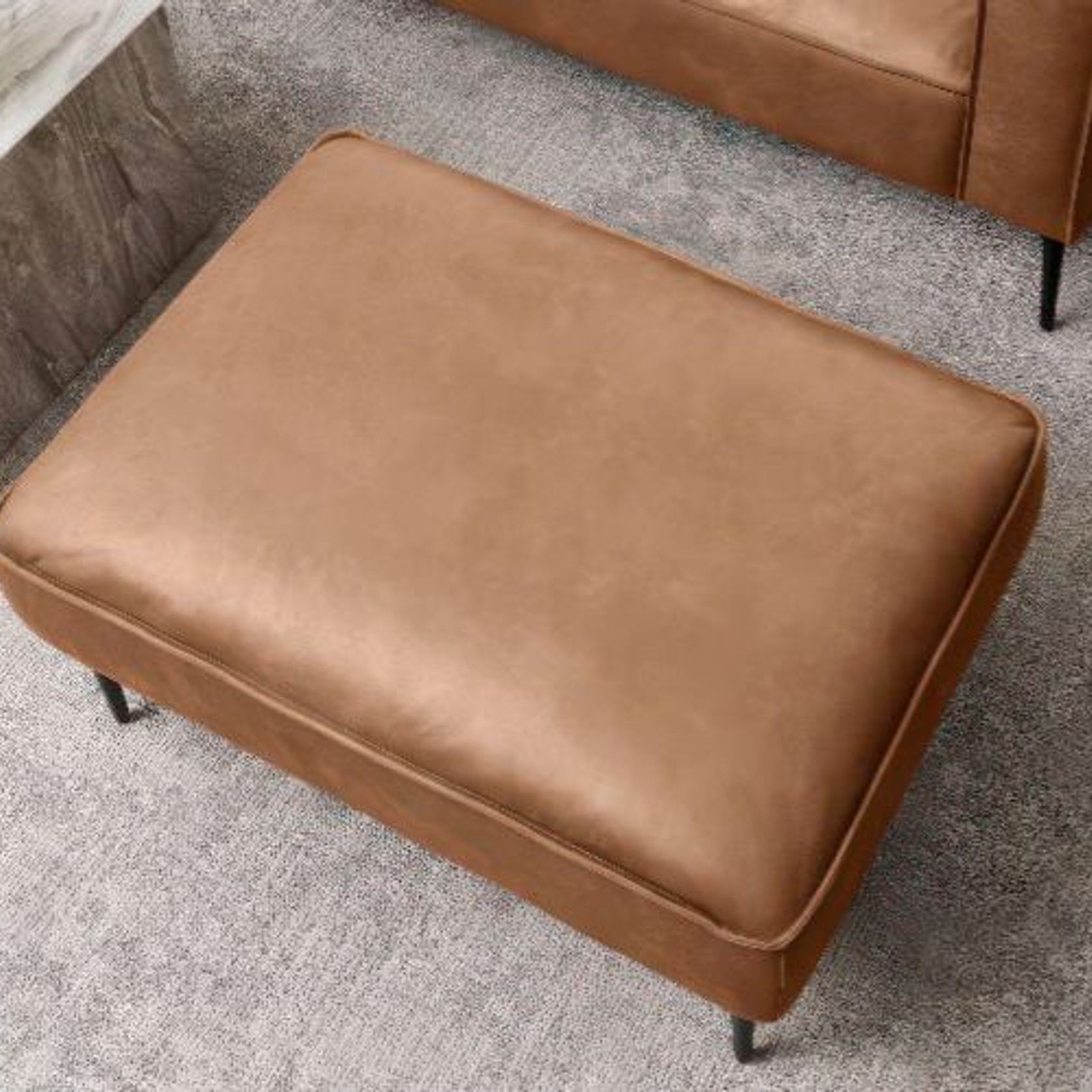 Enzo Ottoman - Leather Mix gallery detail image