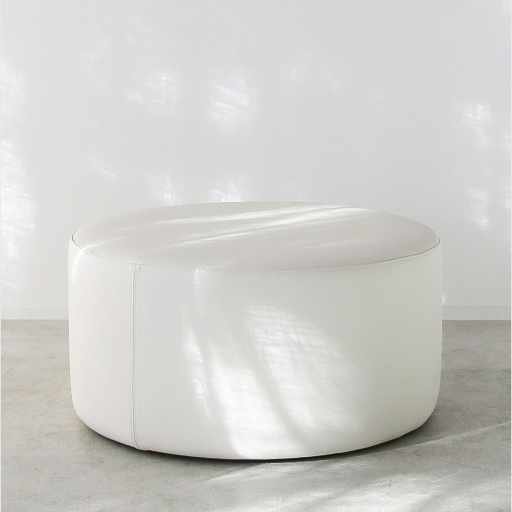 'Rio' Ottoman / Cream Leather gallery detail image
