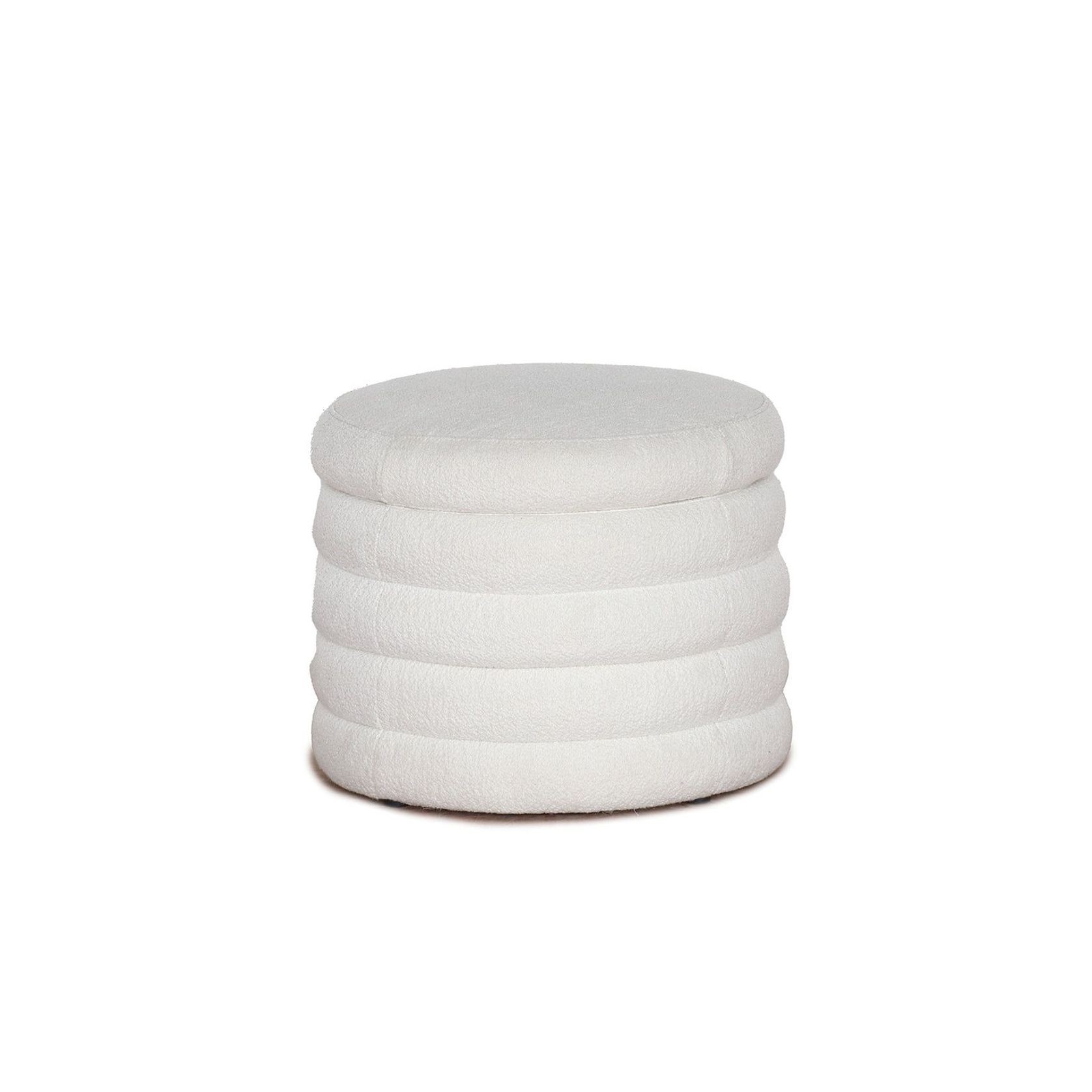 Boucle Roundie Storage Ottoman gallery detail image
