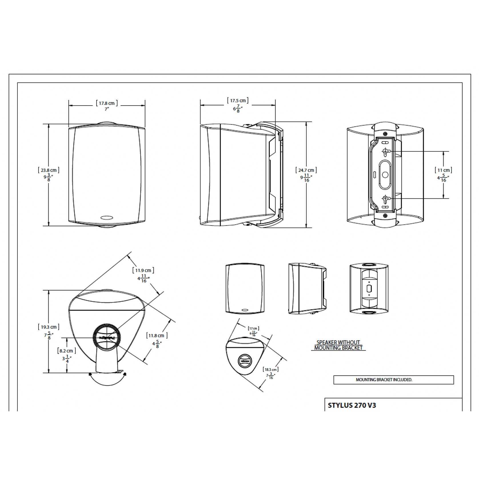 Paradigm On-Wall Speaker Stylus 270 Black gallery detail image