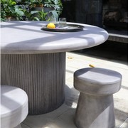 Patras Round Outdoor Concrete Table gallery detail image