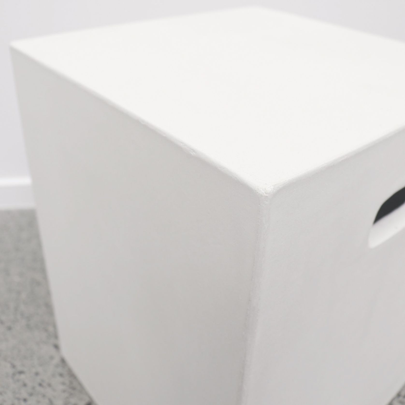 White Concrete Rectangle Side Table / Stool gallery detail image