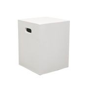 White Concrete Rectangle Side Table / Stool gallery detail image