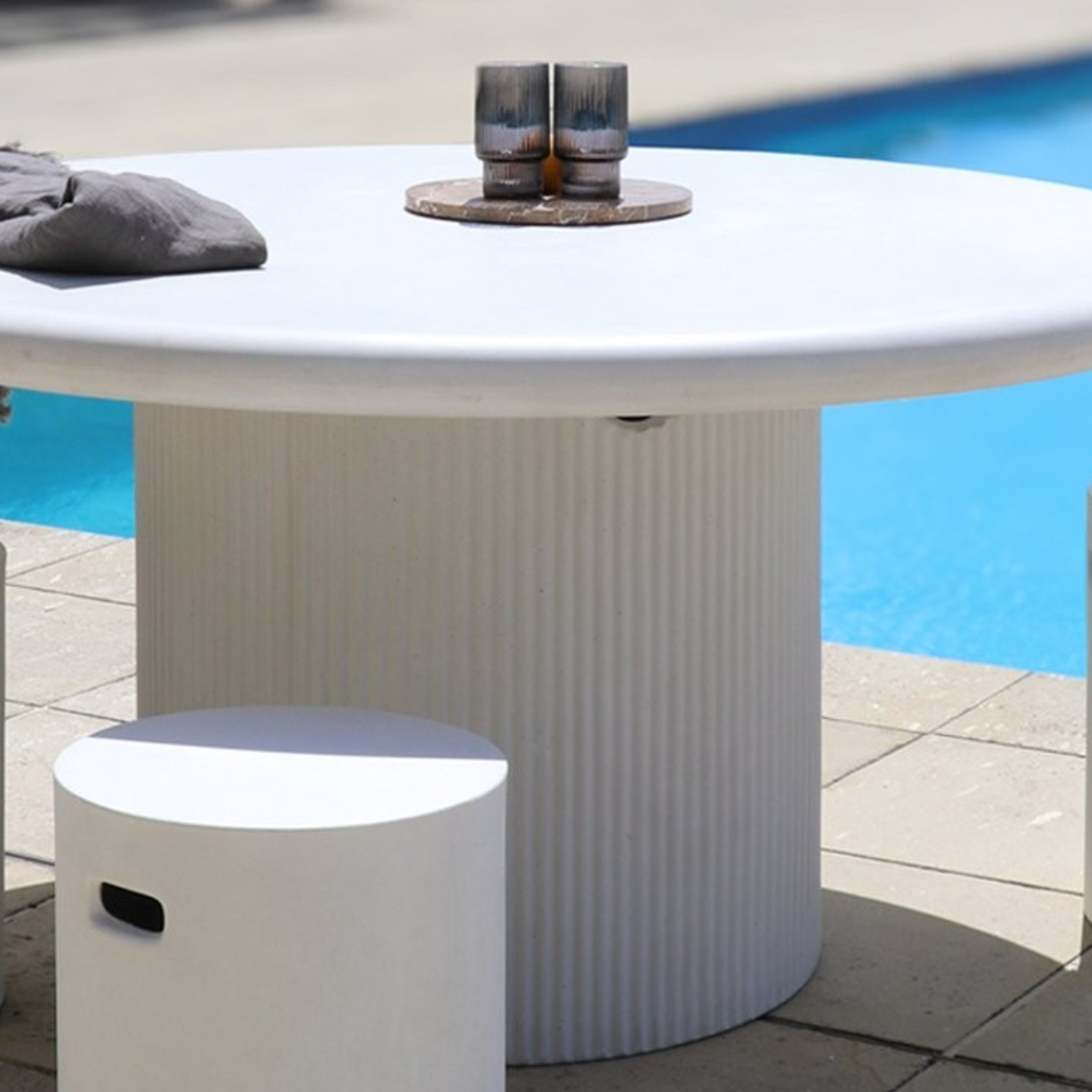 Patras Round Outdoor Concrete Table gallery detail image