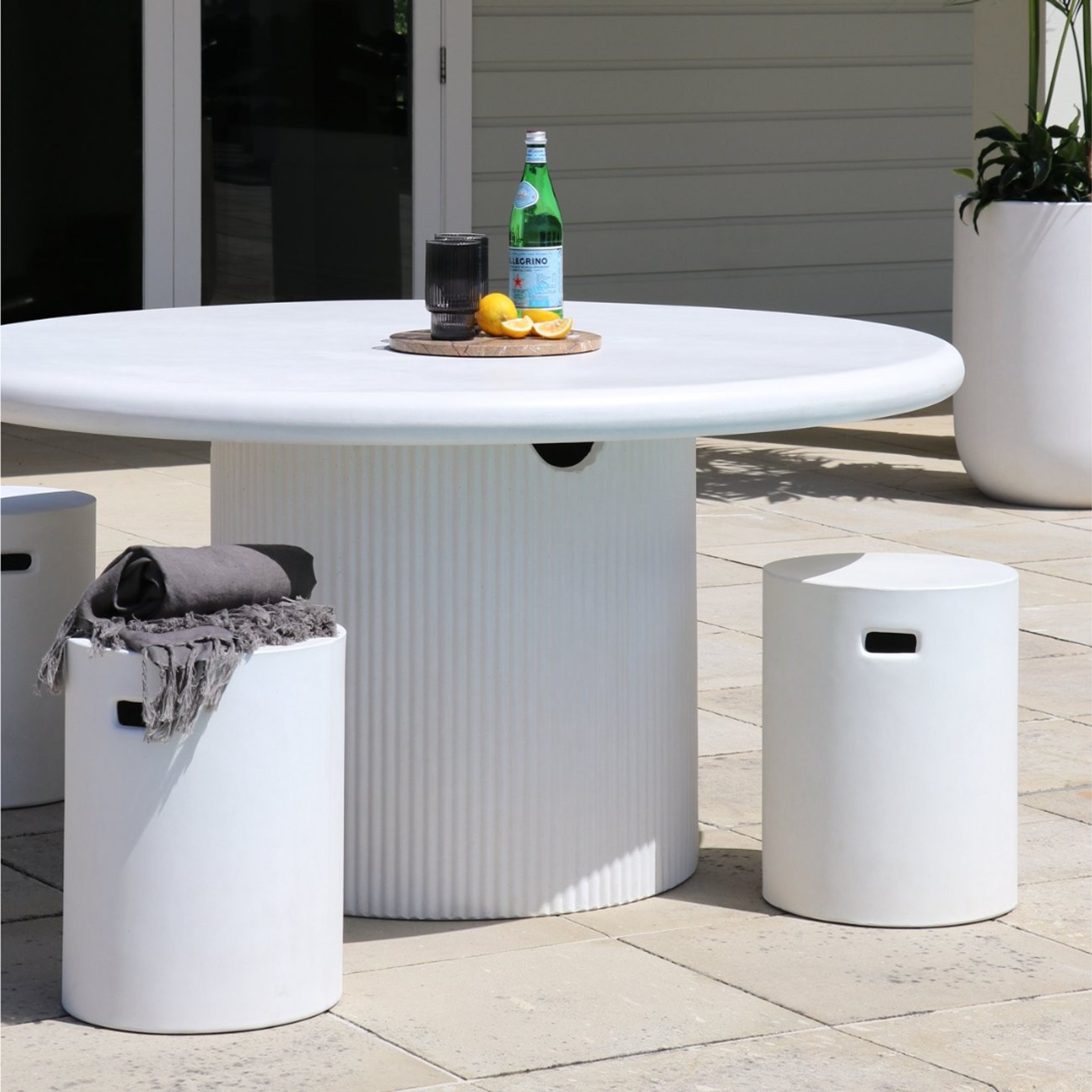 Patras Round Outdoor Concrete Table gallery detail image