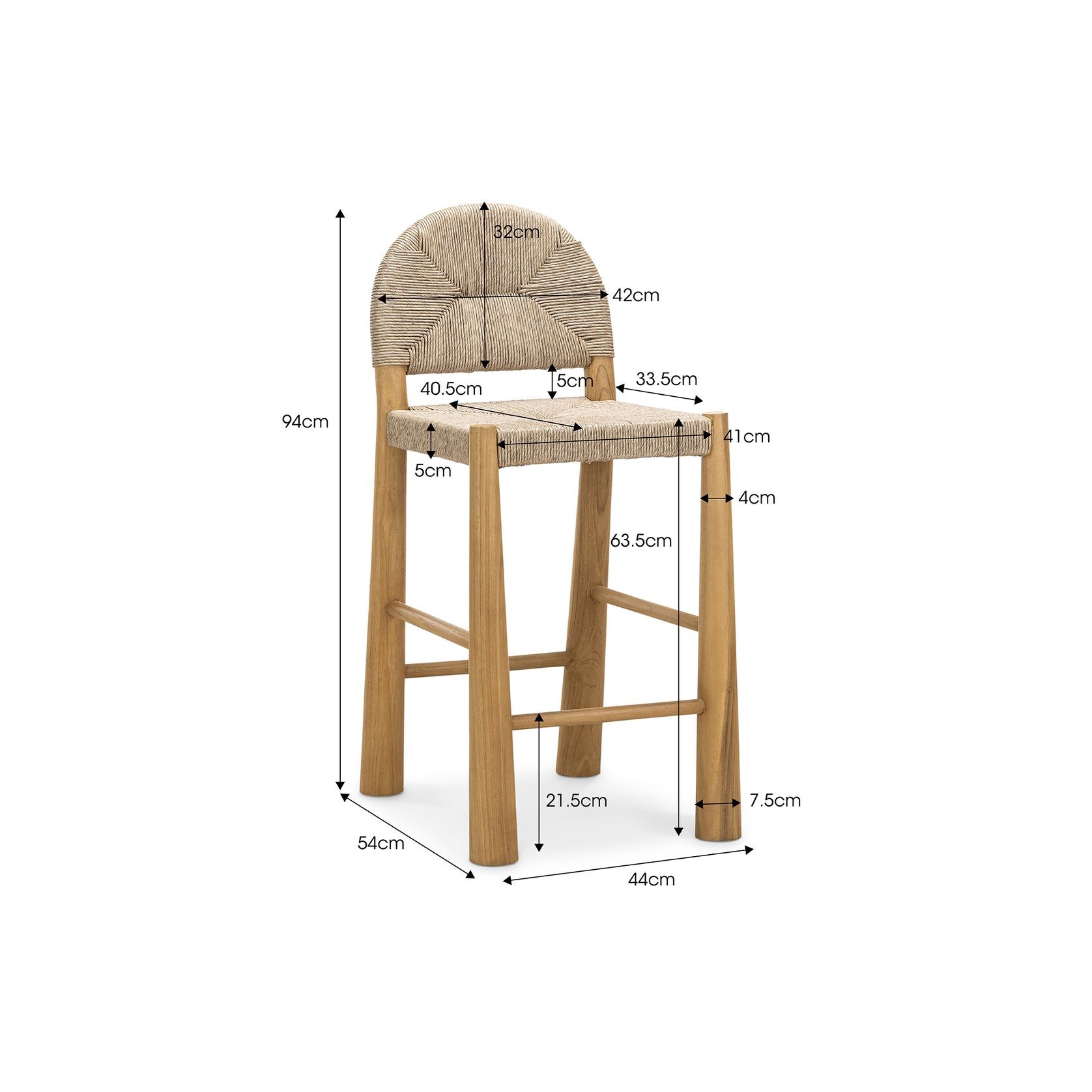 Caliste Woven Rope Arch Counter Stool | Indoor & Outdoor gallery detail image
