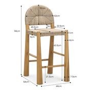 Caliste Woven Rope Arch Counter Stool | Indoor & Outdoor gallery detail image