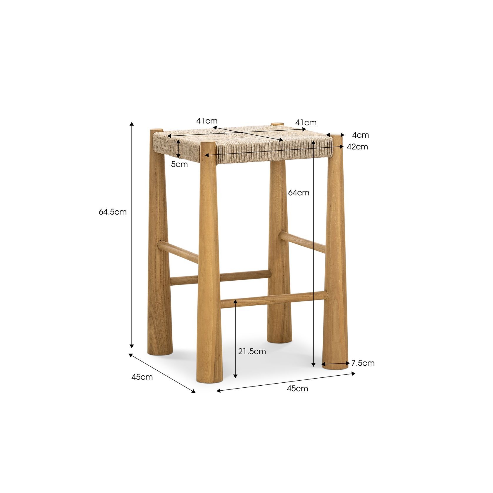 Caliste Woven Rope Barstool, Indoor & Outdoor gallery detail image