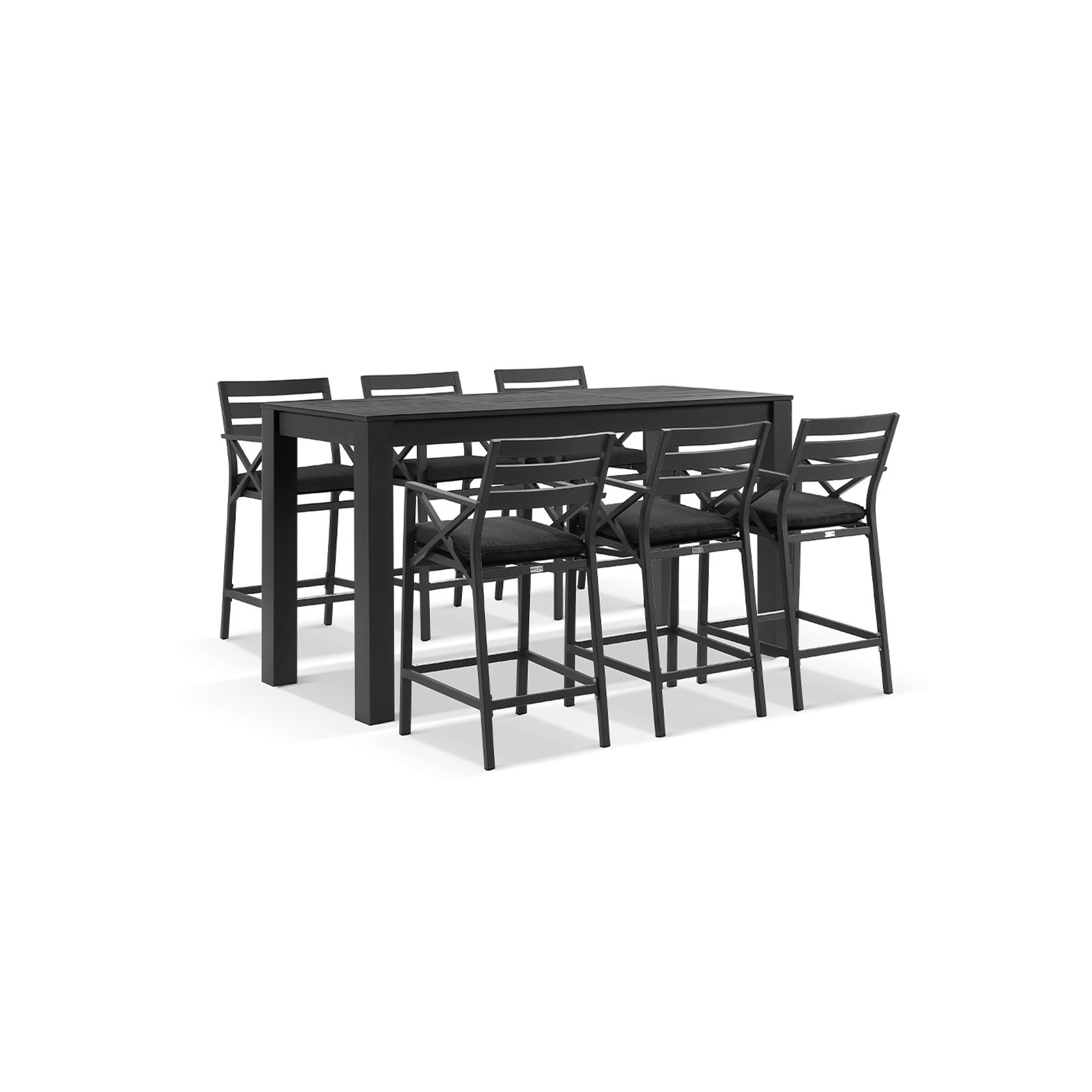 Santorini Outdoor 2m Table with 6x Kansas Bar Stools gallery detail image