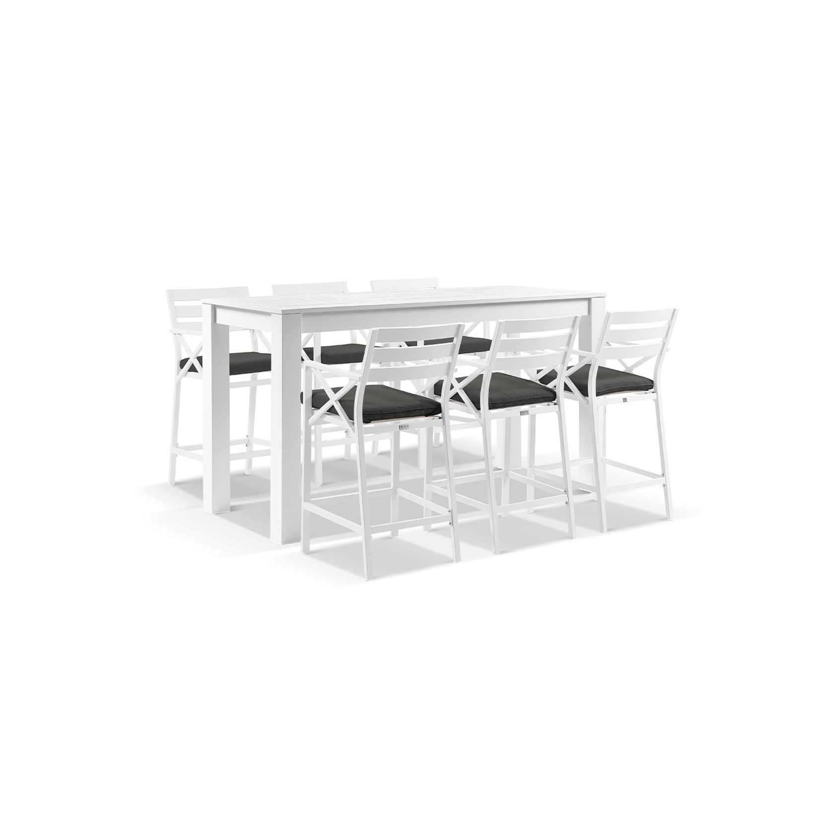Santorini Outdoor 2m Table with 6x Kansas Bar Stools gallery detail image