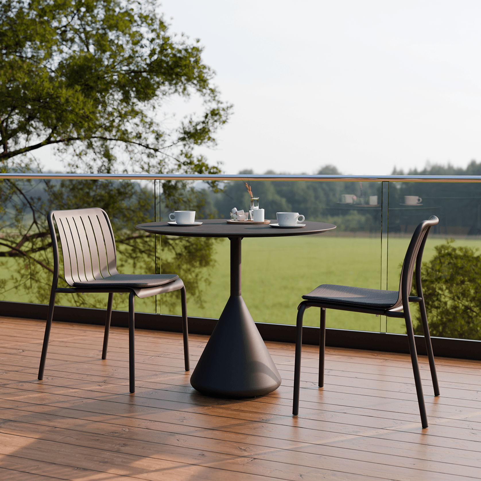 Kora Cafe Table 90cm Dia CERAMIC - Outdoor gallery detail image
