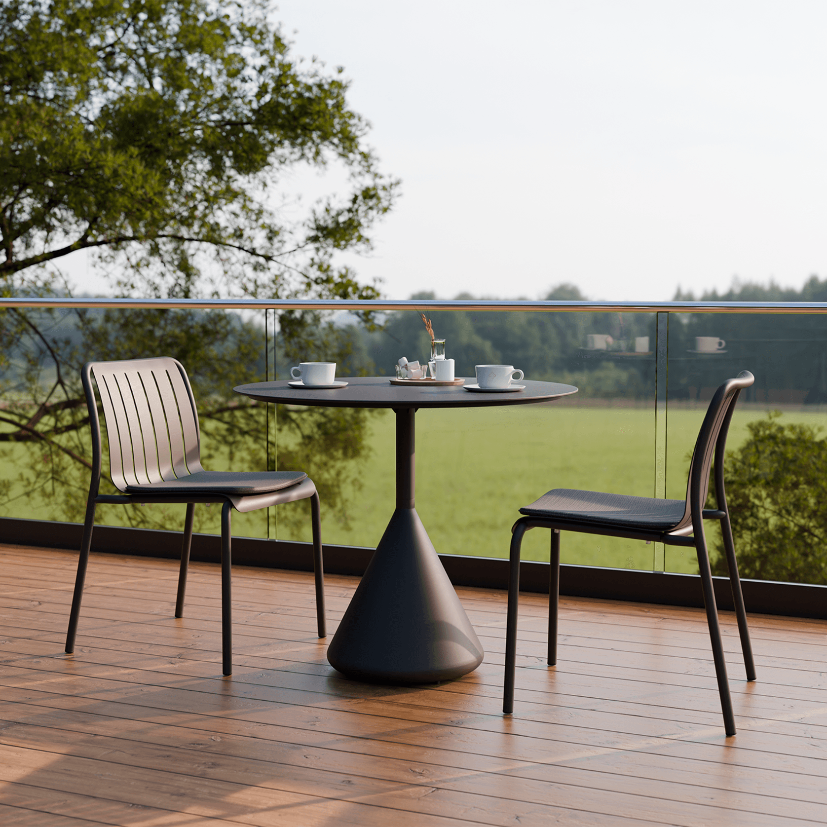 Kora Cafe Table 90cm Dia Aluminium - Outdoor gallery detail image