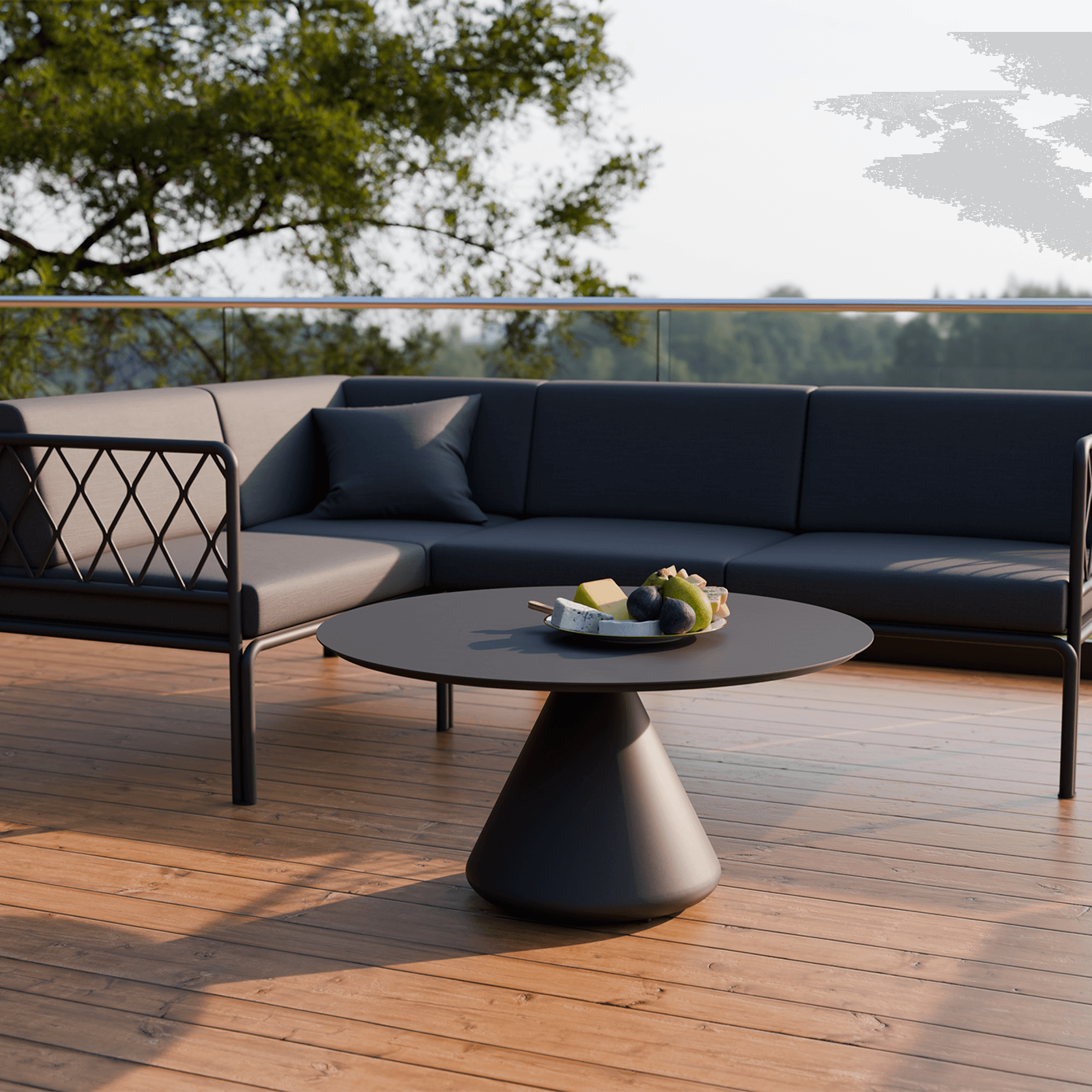 Kora Coffee Table 90cm Dia - Aluminium - Outdoor gallery detail image