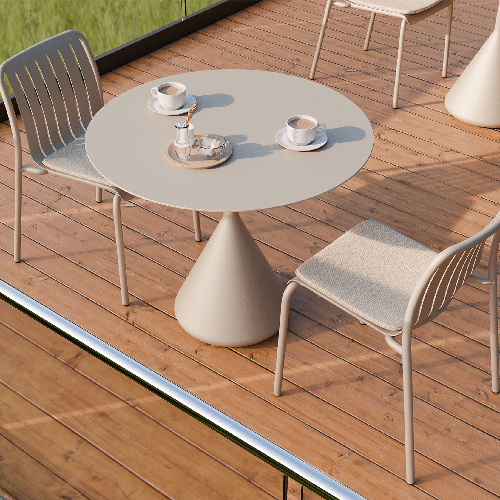 Kora Cafe Table 90cm Dia Aluminium - Outdoor gallery detail image