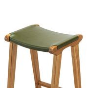 Casey 67cm Flat Leather Barstool | Olive Green gallery detail image
