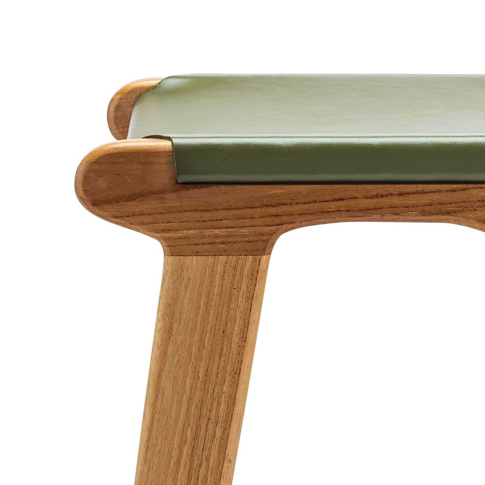 Casey 67cm Flat Leather Barstool | Olive Green gallery detail image