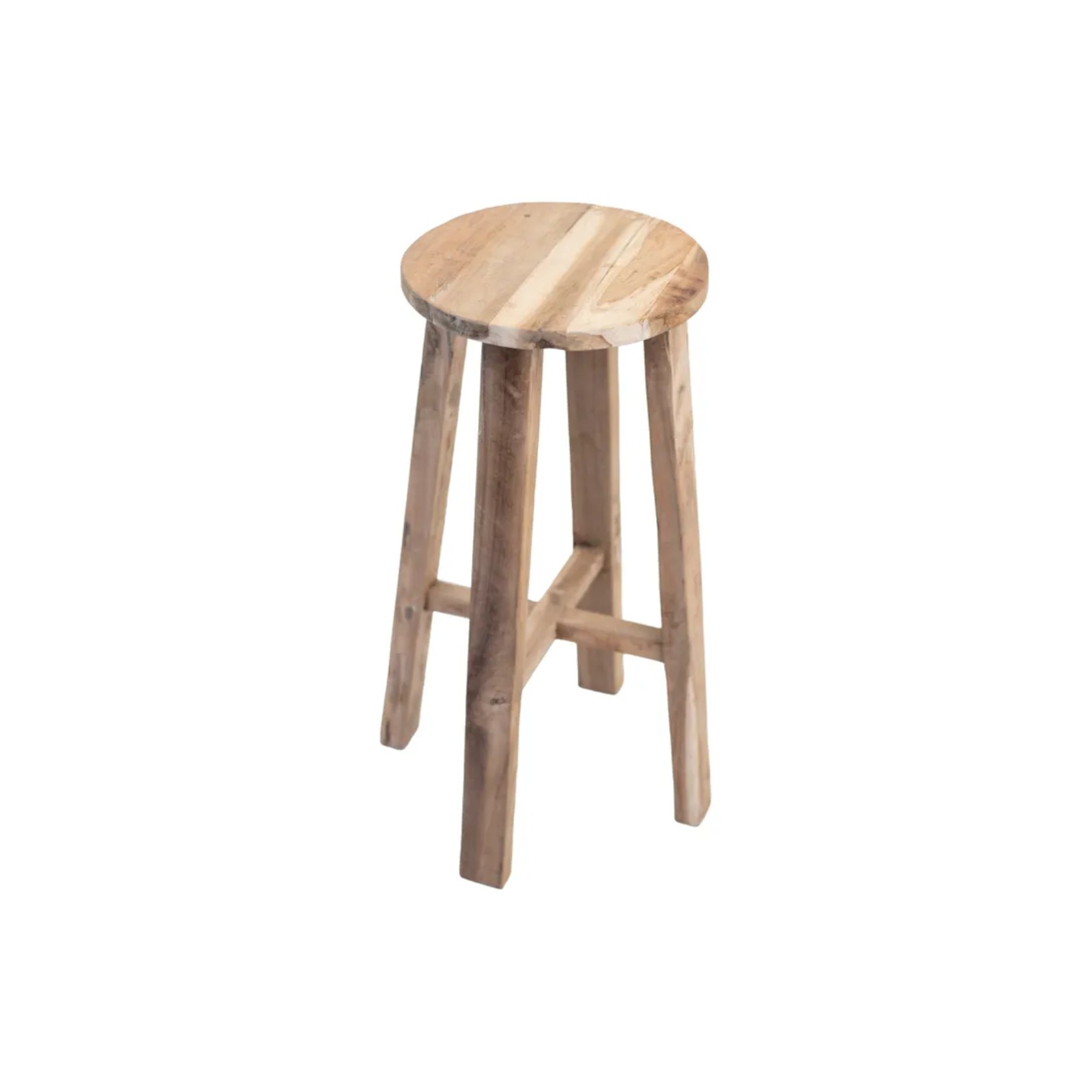 Reclaimed Teak Tall Tripod Stool- Natural gallery detail image