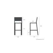 Halki Stool With Backrest - Charcoal gallery detail image