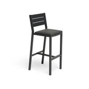 Halki Stool With Backrest - Charcoal gallery detail image