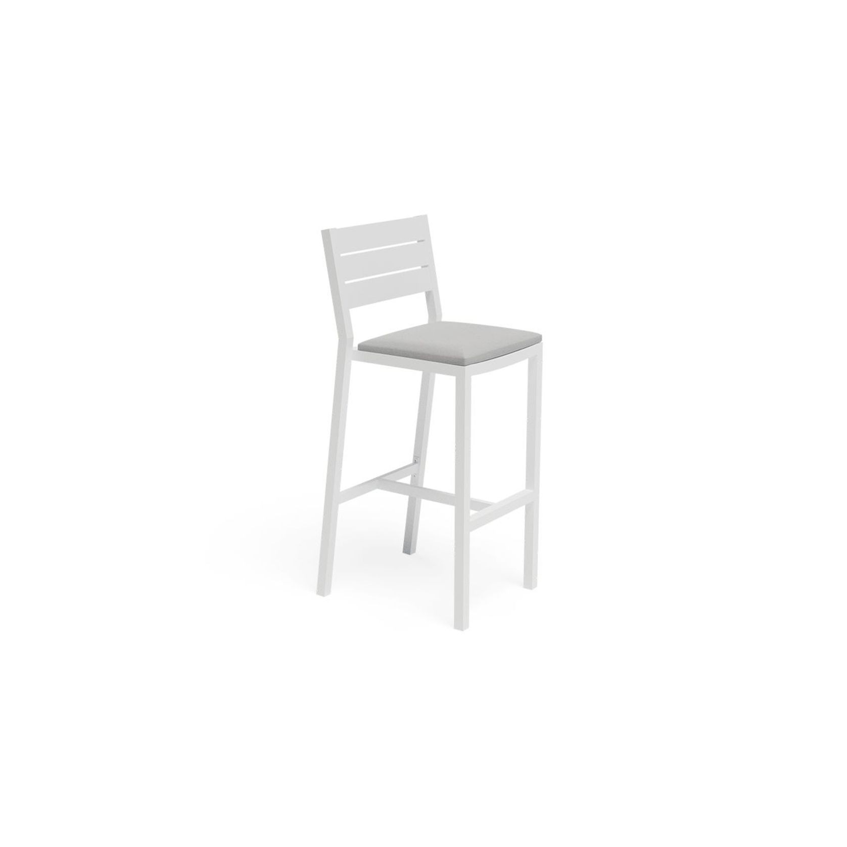 Halki Stool With Backrest - White gallery detail image