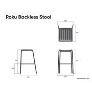 Roku Outdoor Backless Bar Stool in Matt Eucalyptus Green gallery detail image