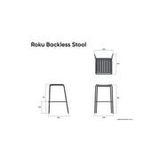 Roku Outdoor Backless Bar Stool in Matt White gallery detail image