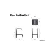 Roku Outdoor Backless Bar Stool in Matt Charcoal gallery detail image